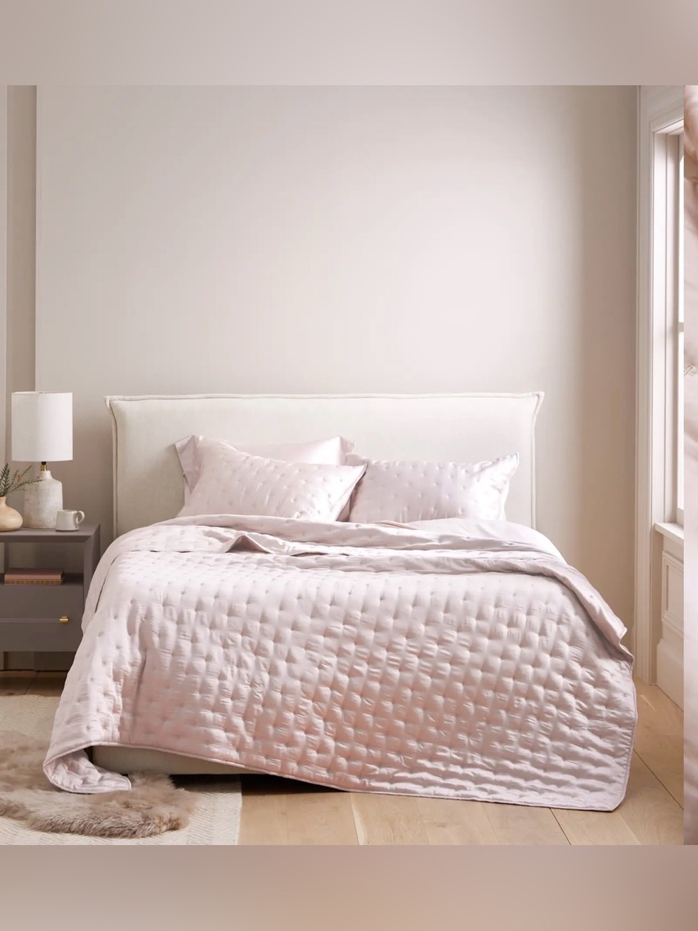 NWOT QUINCE Bamboo Dream Quilt - King /Cal King in Blush Pink 9246